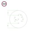 Round ceiling rose – a ceiling rose set with 7 holes and 4 side holes, 200 mm