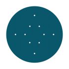 Round XXL Rose-One 10-hole and 4-side hole ceiling rosette set, 400 mm