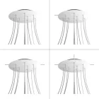 Round XXL Rose-One 12-hole and 4-side hole ceiling rosette set, 400 mm