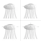 Round XXL Rose-One 14-hole and 4-side hole ceiling rosette set, 400 mm