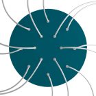 Round XXL Rose-One 14-hole and 4-side hole ceiling rosette set, 400 mm