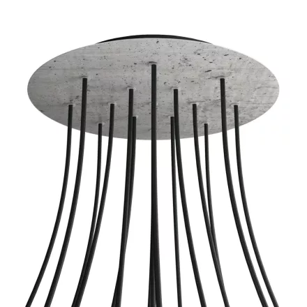 Round XXL Rose-One 15-hole and 4-side hole ceiling rosette set, 400 mm