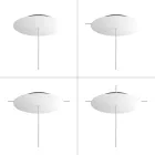 Round XXL Rose-One ceiling rose set with 1 hole and 4 side holes, 400 mm
