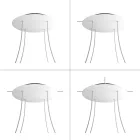Round XXL Rose-One 4-hole and 4-side hole ceiling rosette set, 400 mm