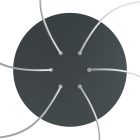 Round XXL Rose-One 6-hole and 4-side hole ceiling rosette set, 400 mm