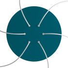 Round XXL Rose-One 6-hole and 4-side hole ceiling rosette set, 400 mm