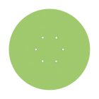 Round XXL Rose-One 6-hole and 4-side hole ceiling rosette set, 400 mm