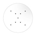 Round XXL Rose-One 9 ceiling rose set with X-shaped hole and 4 side holes, 400 mm