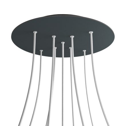 Round XXL Rose-One 9 ceiling rose set with X-shaped hole and 4 side holes, 400 mm