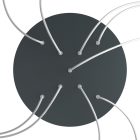 Round XXL Rose-One 9 ceiling rose set with X-shaped hole and 4 side holes, 400 mm