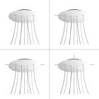 Round XXL Rose-One 9 ceiling rose set with X-shaped hole and 4 side holes, 400 mm