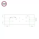 Rectangular XXL Rose-One ceiling rose set with 10 holes and 6 side holes, 675 x 225 mm