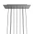 Rectangular XXL Rose-One ceiling rose set with 10 holes and 6 side holes, 675 x 225 mm