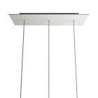 Rectangular XXL Rose-One series ceiling rose set with 3 holes and 6 side holes, 675 x 225 mm