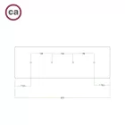 Rectangular XXL Rose-One series 4-hole and 6-side hole ceiling rosette set, 675 x 225 mm