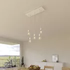 Rectangular XXL Rose-One ceiling rose set with 5 holes and 6 side holes, 675 x 225 mm