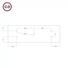 Rectangular XXL Rose-One ceiling rose set with 5 holes and 6 side holes, 675 x 225 mm