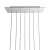 Rectangular XXL Rose-One ceiling rose set with 7 holes and 6 side holes, 675 x 225 mm