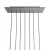 Rectangular XXL Rose-One ceiling rose set with 7 holes and 6 side holes, 675 x 225 mm