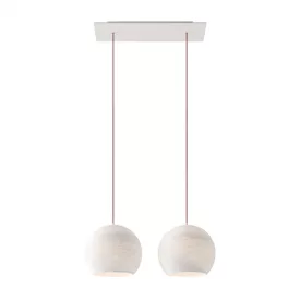    Light pendant lamp with 675 mm rectangular XXL Rose-One, fabric cable and Dome M lampshade