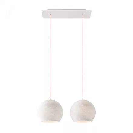  Light pendant lamp with 675 mm rectangular XXL Rose-One, fabric cable and Dome M lampshade