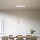  Light pendant lamp with 675 mm rectangular XXL Rose-One, fabric cable and Dome M lampshade