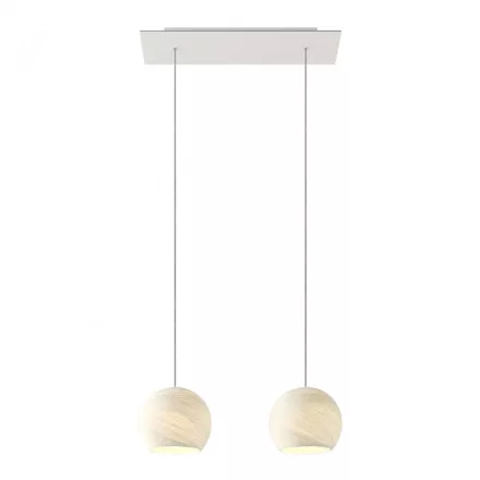  Light pendant lamp 675 mm rectangular XXL Rose-One with fabric cable and Dome XS lampshade