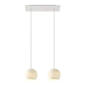    Light pendant lamp 675 mm rectangular XXL Rose-One with fabric cable and Dome XS lampshade