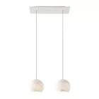  Light pendant lamp 675 mm rectangular XXL Rose-One with fabric cable and Dome XS lampshade