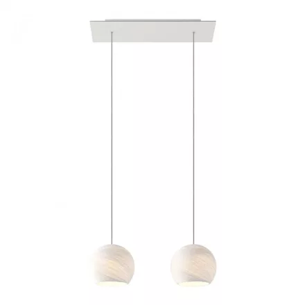  Light pendant lamp 675 mm rectangular XXL Rose-One with fabric cable and Dome XS lampshade