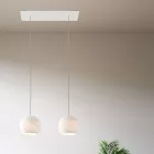  Light pendant lamp 675 mm rectangular XXL Rose-One with fabric cable and Dome XS lampshade