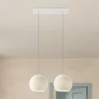  Light pendant lamp with 675 mm rectangular XXL Rose-One, fabric cable and Dome M lampshade