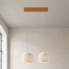  Light pendant lamp with 675 mm rectangular XXL Rose-One, fabric cable and Dome M lampshade