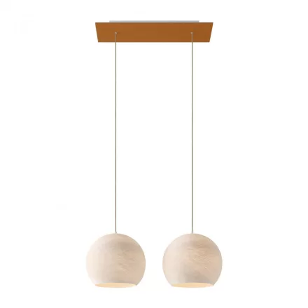  Light pendant lamp with 675 mm rectangular XXL Rose-One, fabric cable and Dome M lampshade