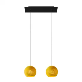    Light pendant lamp 675 mm rectangular XXL Rose-One with fabric cable and Dome XS lampshade
