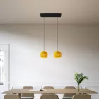  Light pendant lamp 675 mm rectangular XXL Rose-One with fabric cable and Dome XS lampshade