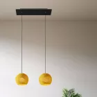  Light pendant lamp 675 mm rectangular XXL Rose-One with fabric cable and Dome XS lampshade