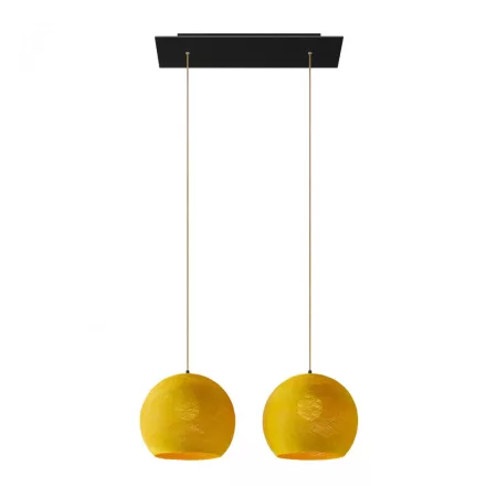  Light pendant lamp with 675 mm rectangular XXL Rose-One, fabric cable and Dome M lampshade