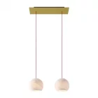  Light pendant lamp 675 mm rectangular XXL Rose-One with fabric cable and Dome XS lampshade
