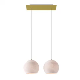    Light pendant lamp with 675 mm rectangular XXL Rose-One, fabric cable and Dome M lampshade