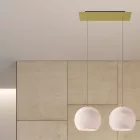  Light pendant lamp with 675 mm rectangular XXL Rose-One, fabric cable and Dome M lampshade