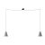 Spider – 2-light multifunctional pendant lamp Made in Italy with fabric cables and concrete lampshade