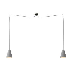   Spider – 2-light multifunctional pendant lamp Made in Italy with fabric cables and concrete lampshade