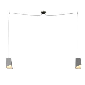   Spider – 2-light multifunctional pendant lamp Made in Italy with fabric cables and concrete lampshade