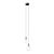  2-light, multi-suspended lamp with fabric cable and metal surface