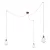 Spider - 3-light multifunctional pendant lamp Made in Italy with fabric cables and Drop lampshade