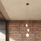 3-light multifunctional pendant lamp with fabric cables and metal surfaces