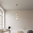 3-light multifunctional pendant lamp with fabric cables and metal surfaces