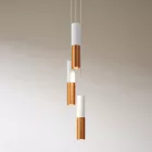 3-light multifunctional pendant lamp with fabric cables and Double Tub-E14 metal lampshade