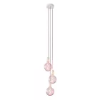 3-light multifunctional pendant lamp with fabric cables and metal surfaces